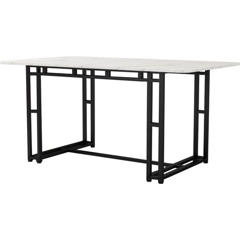 Gestell aus Metall Rechteckiger Esstisch aus Moderner Küchentisch mit Metallbeinen für Esszimmer Wohnzimmer-120x70 cm (1/4)