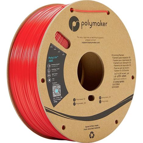 Polymaker PE01004 PolyLite Filament ABS inodore 1.75 mm 1000 g rouge 1 pc(s) (1/5)