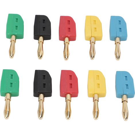 10 pièces fiches banane 4 mm 32A laiton plaqué or sans soudure connecteur pour matériel de test multicolore (1/5)
