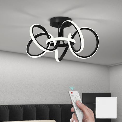 Mai & Mai Plafoniera LED Soffitto 65W 3740LM, Illuminazione a Soffitto Moderna 3000K - 6400K per Camera da Letto Sala Cucina Bagno Corridoio, Nero, Alivetta25035 (1/5)