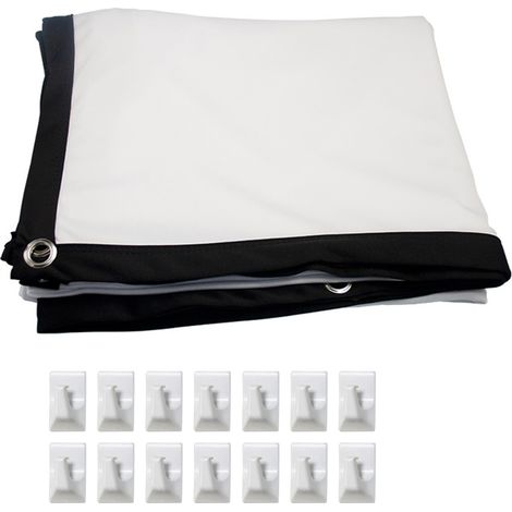 Écran de projection 150 pouces 16:9 HD 4K pliable, portable, double face, avec crochets, pour home cinéma, bureau et réunions en intérieur et extérieur (1/5)