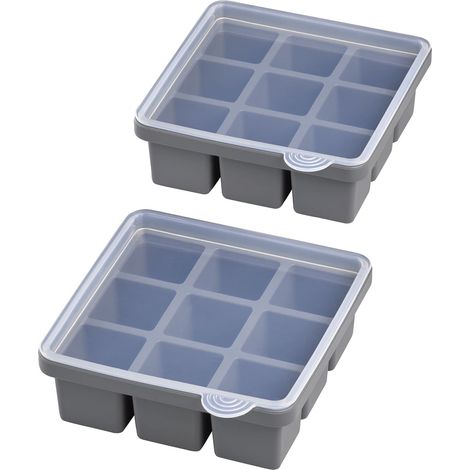 Stampo per ghiaccio aps 36102 silicone 2 pezzi con coperchio (1/5)