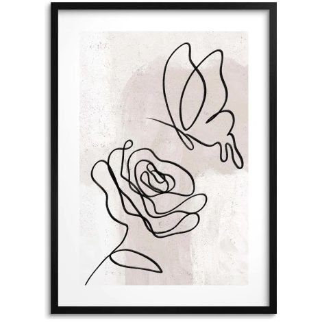 Modernes Poster-Wandbild mit Rose für Wohnzimmer und Schlafzimmer (1/5)