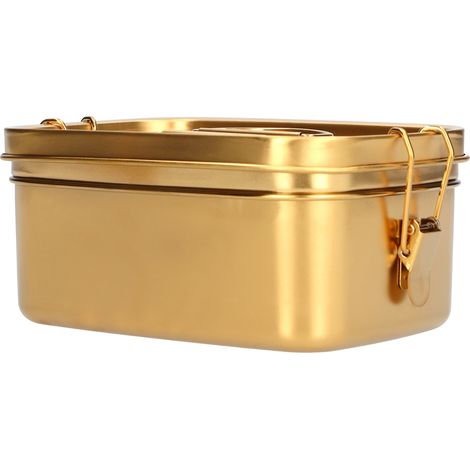 Boîte-repas isotherme 1,5L en acier inoxydable 304, imperméable et portable pour bureau ou maison, couleur or (1/5)