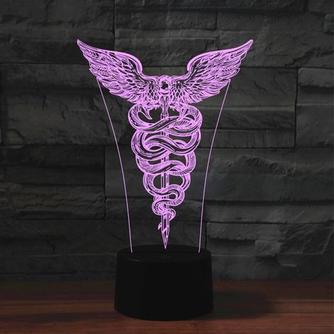 Veilleuse LED 3D, noire, rechargeable, à commande tactile, pour chambre, table de chevet, salon et ambiance cosy.-AquaForge (1/3)