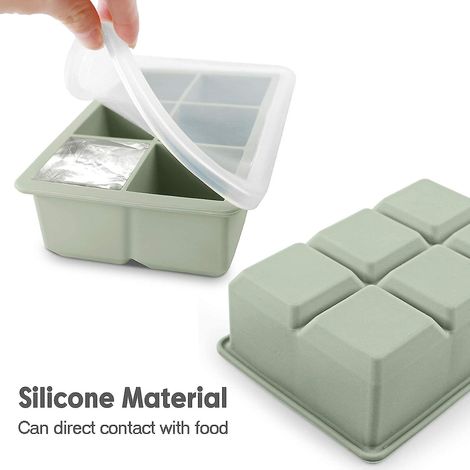 Lot de 3 moules à glaçons en silicone - Grand format, avec couvercle amovible étanche, sans BPA, pour cocktails et whisky. (1/4)