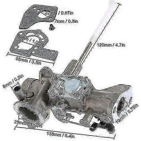 Carburateur compatible avec les moteurs Briggs & Stratton 5 CV, notamment les modèles 498298, 692784 et 495951. Joints et carburant inclus. (1/4)