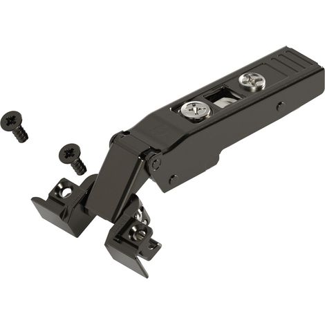 BLUM CLIP top ONYX Alurahmenscharnier 120°, gerade ohne Feder, Schrauben (1/2)