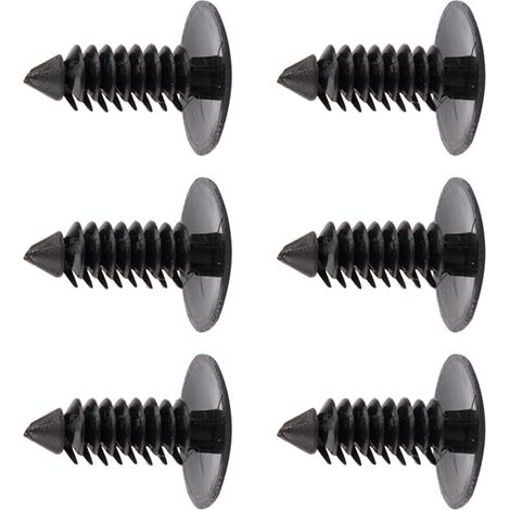 100 attaches de garniture de portière auto, rivets plastique à enfoncer, trou 7,5 mm, fixations noires, lot de 100 pièces (1/5)