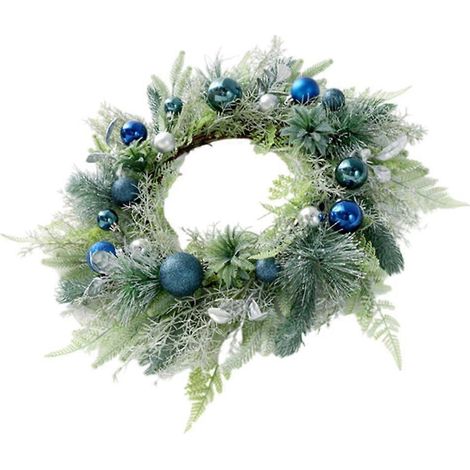 Couronne de Noël à suspendre, décoration de porte d'entrée pour fête de Noël (1/4)