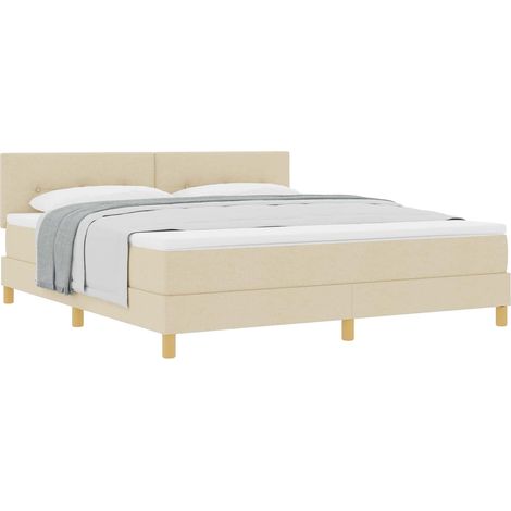 Maison Exclusive - Letto a molle con cuscino Crema 180 x 200 cm Tessuto