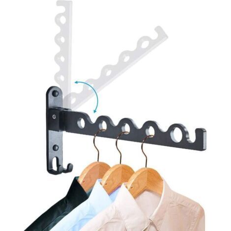 Kleiderlüfter stainless steel, coat hooks for balcony, kleiderhänger foldable outside wall coat rack with drilling (1/4)