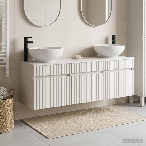 vidaXL Juego de Muebles de Baño 3 uds. Blanco 49 x 44,5 x 66,5 cm (1/5)