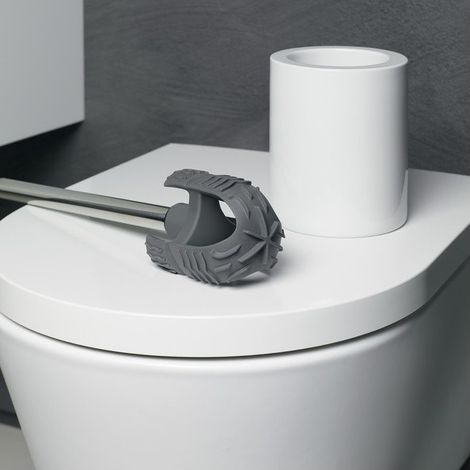 Brosse Wc avec support Porcelaine JET UNO Blanc Spirella (1/3)