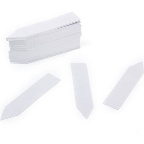 Pflanzenetiketten - Markierer - Set von 100 Stücken - Kunststoff - 10x2cm - Weiß