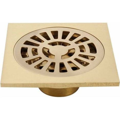 Siphon de douche carré 10x10 cm en laiton – Couvercle amovible – Anti-odeur – Drainage efficace pour cuisine et salle de bain (1/5)