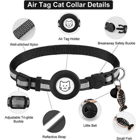 Collier pour chat étanche avec traceur et protection - Collier léger pour animaux de compagnie (1/4)