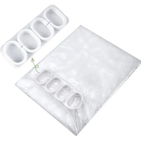 Rideau de douche transparent 3D 180x180cm, PEVA anti-moisissure, antibactérien, imperméable et lavable pour salle de bain (1/4)