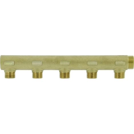 Collecteur borgne en laiton 5 sorties 1/2" mâle à portée plate certifié ACS chauffage et sanitaire - THERMADOR COLS205P