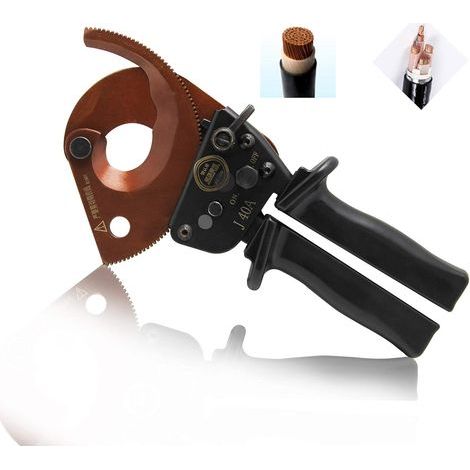Coupe-câble à cliquet J40A Cisailles pour câbles en cuivre-aluminium Ciseaux coupe-câble à cliquet denté (1/5)