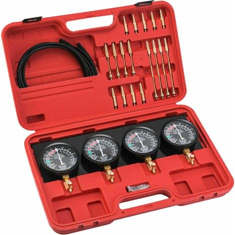 TRADE SHOP - Set Sincronizzatore Carburatore Misurazione Vuoto Pressione Vacuometro - (1/5)