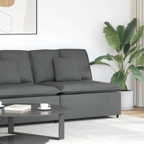 Sofá modular con módulo central y cojines gris oscuro 100 cm vidaXL (1/5)
