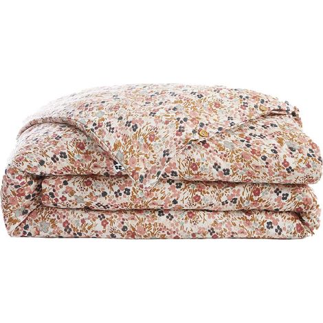 Altobuy – Housse de couette 140x200cm en gaze de coton – Motif Liberty fleuri – Fabrication 100% coton – Entretien facile à 40°C
