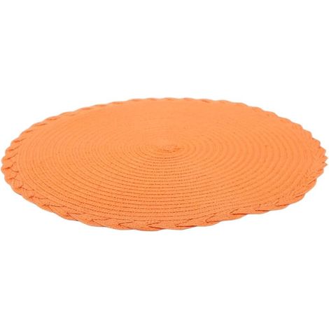 Set de table tissé 36 cm pour décoration de salle à manger (orange) (1/5)