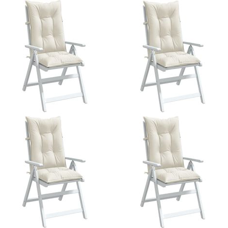 Hochlehner-Auflagen 4 Stk. Melange Creme 120x50x7 cm Stoff