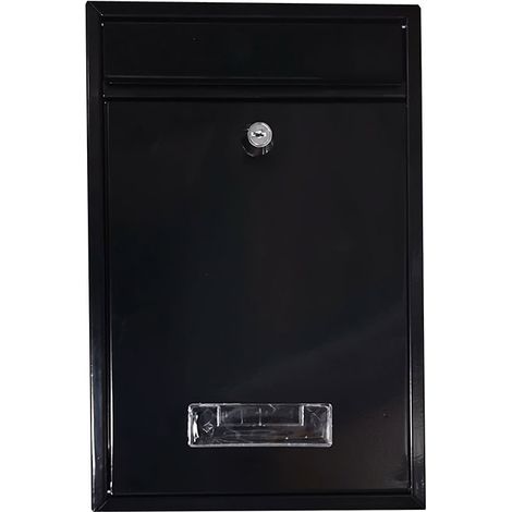 Boîte aux Lettres Noir Boite en Acier galvanisé 21.7X8.4X32.2CM (1/4)