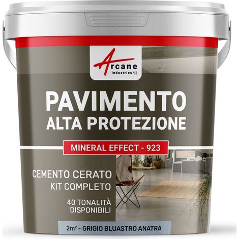 Microcemento per pavimenti interni: alta protezione - 2 m² (in 2 strati) Grigio Bluastro Anatra - ARCANE INDUSTRIES