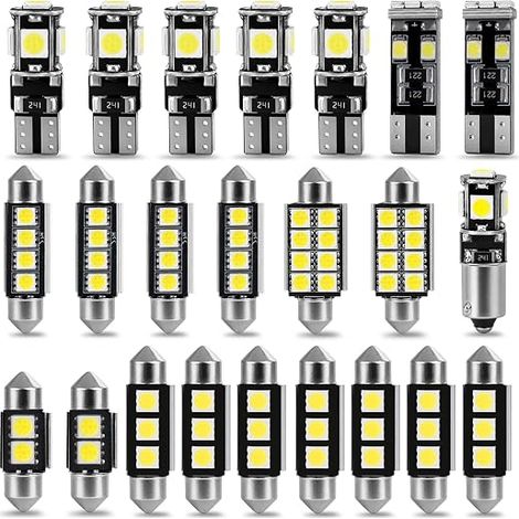 Car LED Bulbs Kit 23pcs 6000K T10 W5W C5W 1.220/1.417/42mm (1/3)