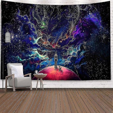 Tapisserie bohème jeté de lit galaxie tenture murale couverture poster décoration intérieure (1/5)