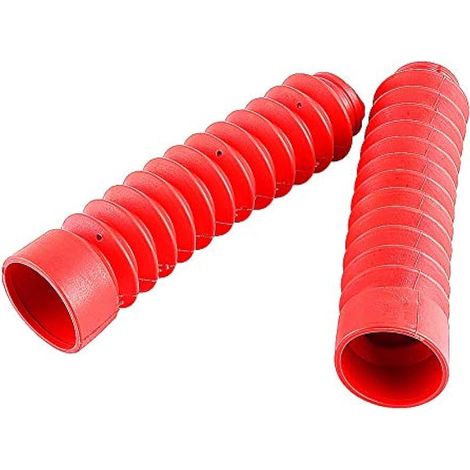 Soufflet de fourche avant pour moto, 2 pièces, 230 x 42 mm, protection anti-chocs en caoutchouc (rouge) (1/4)