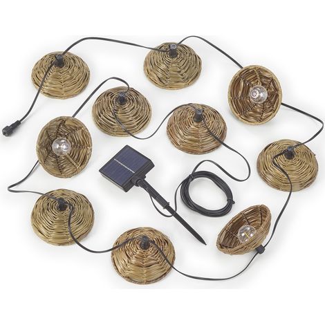 Guirlande lumineuse solaire d'extérieur 10x ampoules télécommande LED L 57 cm (1/3)