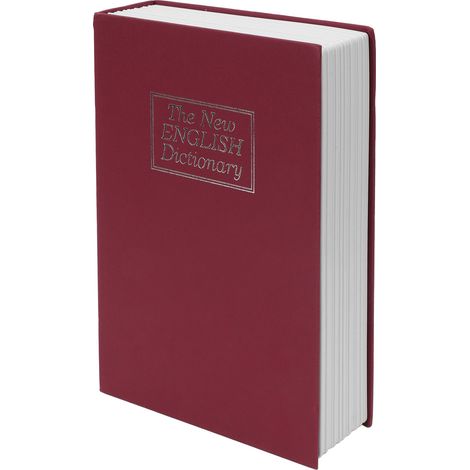 Coffre-fort livre de diversion, grand format, style dictionnaire, en acier inoxydable, avec serrure à combinaison pour pièces, car (1/5)