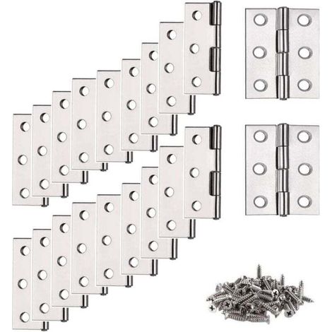 Stainless steel hinges, 20 pieces small hinges (with 120 screws), hinges, flat hinges, home furniture hardware Armo MUMU (1/4)