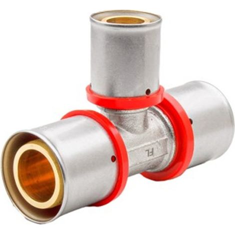 Raccordo a T ridotto multistrato tipo U-Rosso - Ø20x16x20