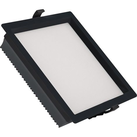 Downlight LED 30W Cuadrado  Aero 130 lm/W Microprismático LIFUD Corte 210x210 mm Negro 4000K Blanco Neutro