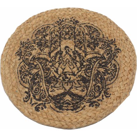 Set de Table Naturel - Jute - Impression Hamsa- Vendu par 1 (1/4)