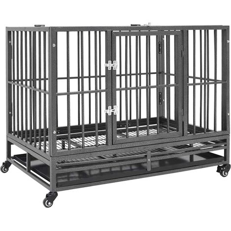Cage pour chiens avec roues Acier 92x62x76 cm (1/5)