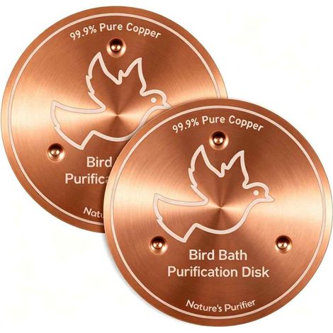 2 disques de purification en cuivre pour bain d'oiseaux - 2 disques de purification en cuivre pour bain d'oiseaux (1/5)