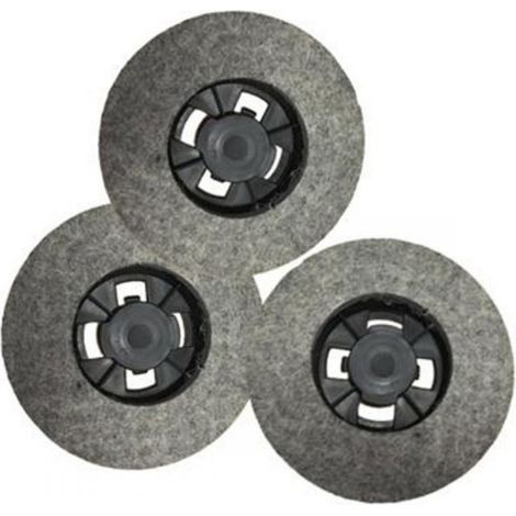 kit 3pz Spazzola con disco feltro a gancio universale lucidatrice adattabili