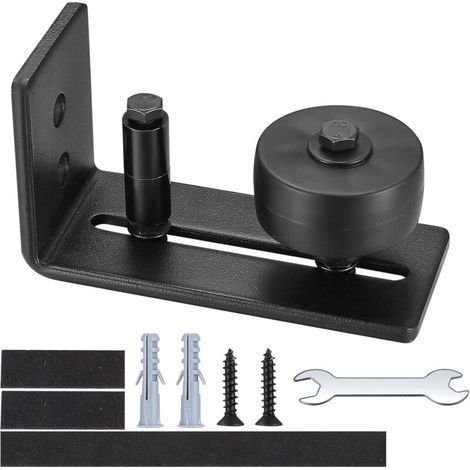 Guide de Plancher Porte Coulissante, 8 en 1 Guide de Plancher de Porte de Grange, Rouleau Réglable Guide au Sol pour Portes Coulissantes (1/5)