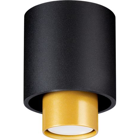 Sollux Lighting Nesi Downlight monté en surface, noir, or, 1x GU10 (1/5)