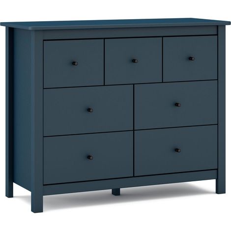 Cómoda de 7 cajones robusta y diseño contemporáneo 110x80 cm Sail Navy Blue (ancho) x 40cm (alto) (1/5)