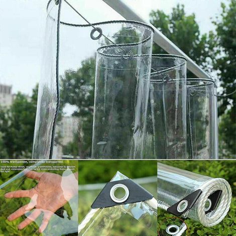 Telo impermeabile trasparente in PVC per la protezione delle piante, tenda antipioggia, 2 m x 3 m (1/5)