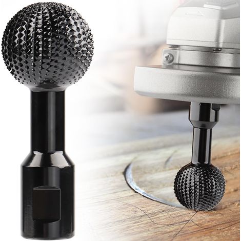 Accesorio para amoladora angular con gubia esférica: fresa rotativa 360° para tallado rápido de madera, cabezal de molienda de acero resistente con dientes abrasivos (ideal para cuencos, troncos y esc