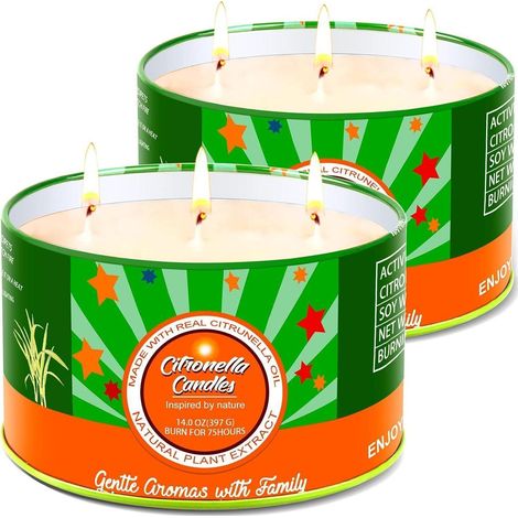Kerze Citronella Outdoor 2er 2x400g 160h 3 Dochte (1/5)
