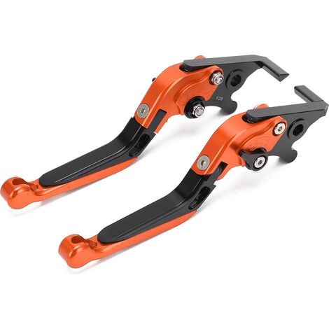 Lot de 2 leviers de frein gauche et droit pour moto Yamaha NMAX 155 (2015-2021), accessoires de modification, pièces de rechange pour pit dirt et motocross, couleur orange. (1/5)
